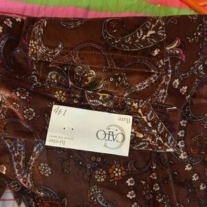 Cato Brown Paisley bell bottom